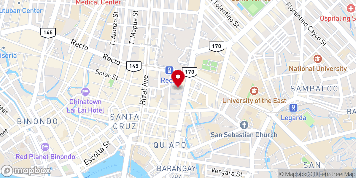 Map showing location of Faith Builders Foursquare Church