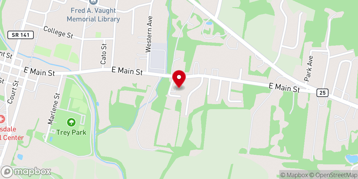 Map showing location of St John Missionary Baptist Church