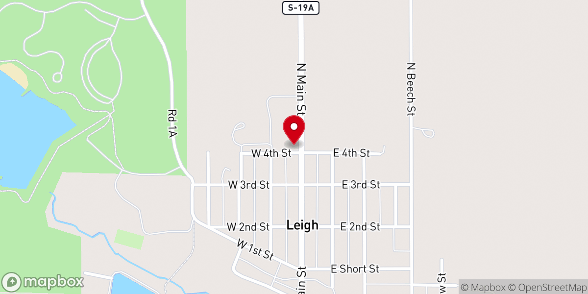 Map showing location of Zion Lutheran Church