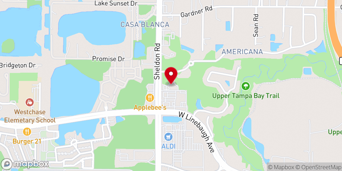 Map showing location of Bay Hope Church - Westchase Campus