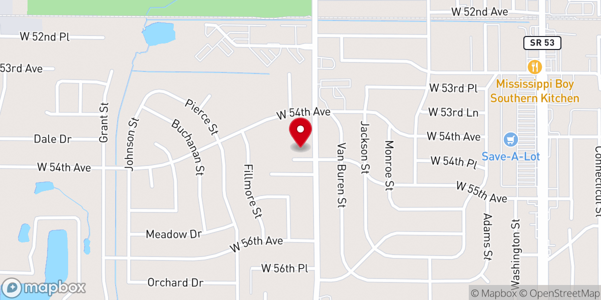 Map showing location of New Life Baptist Church