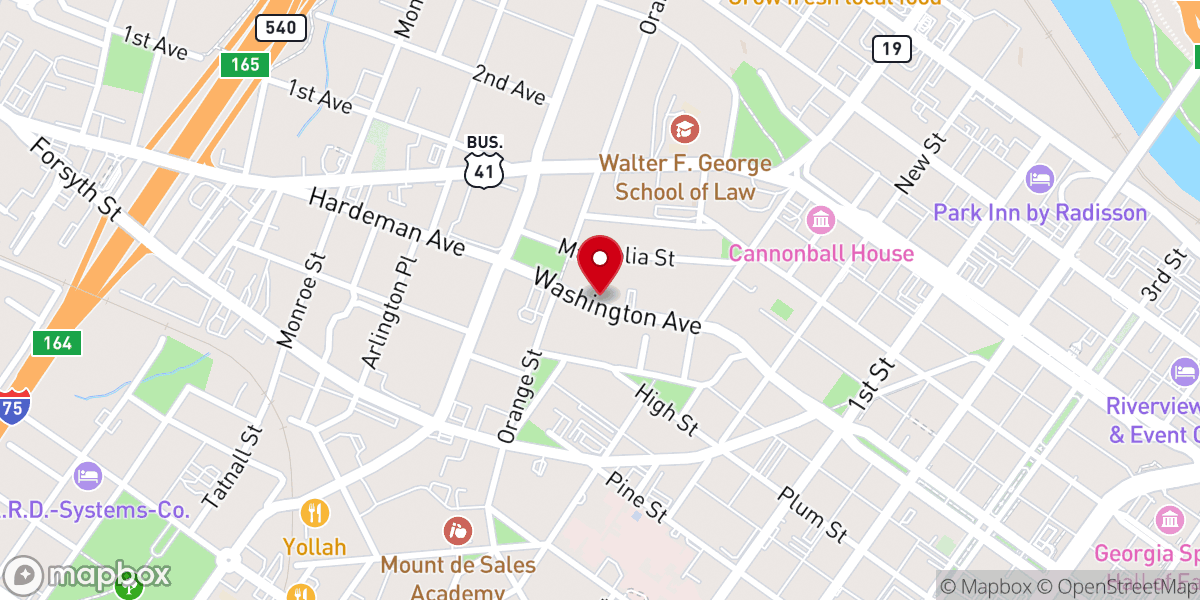 Map showing location of Holsey Temple Christian Methodist Episcopal Church