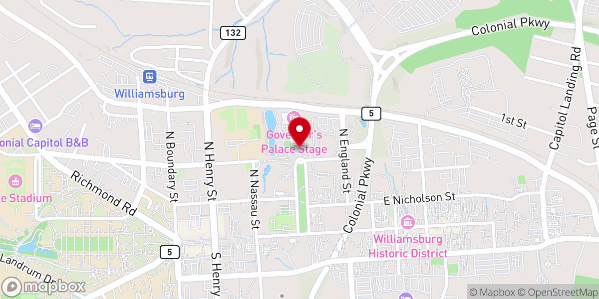 Map showing location of Governor's Palace