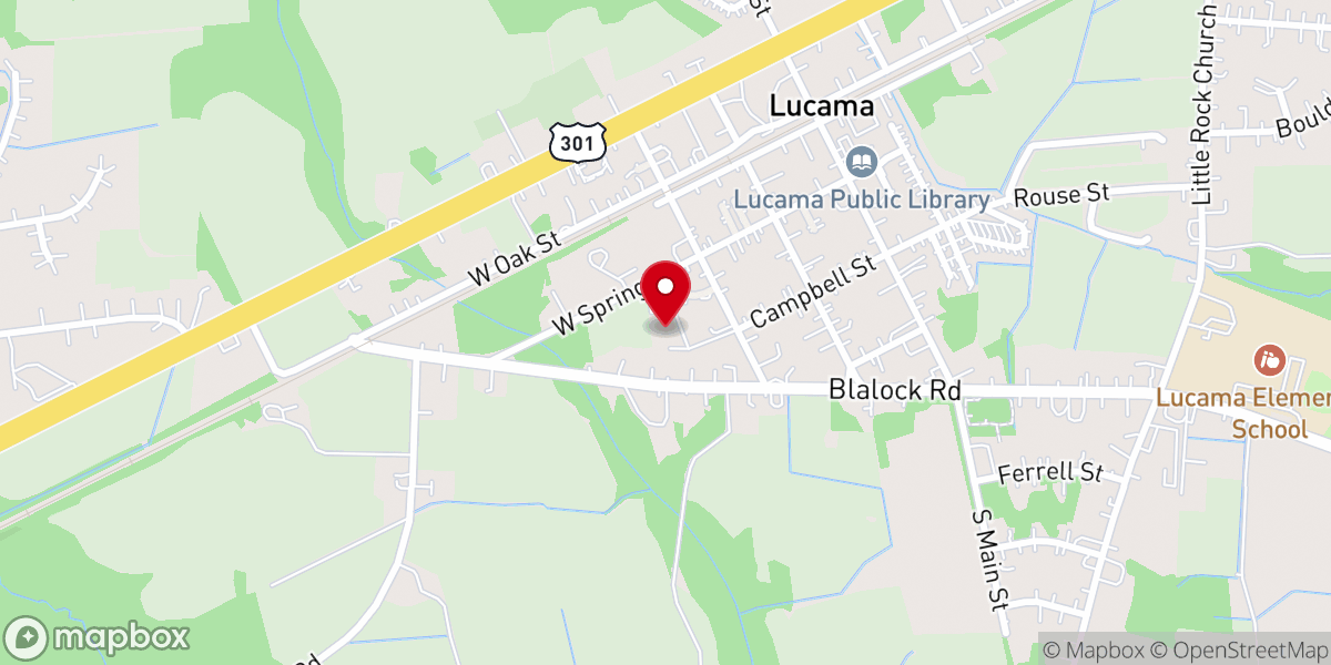 Map showing location of Lucama Church of God
