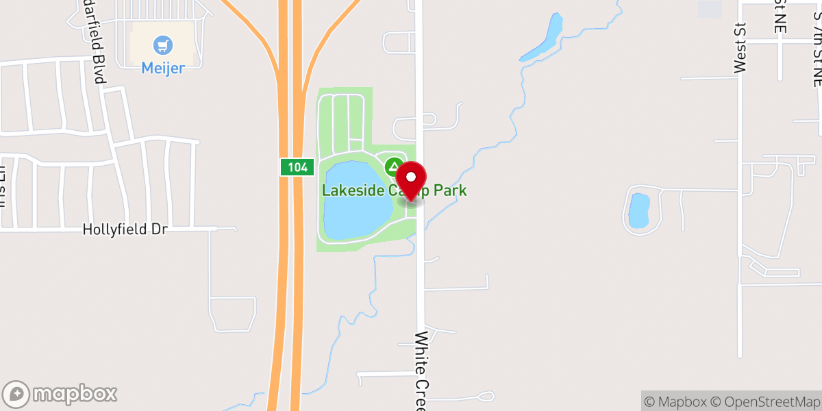 Map showing location of Cedar Springs RV Resort