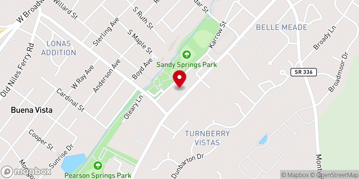 Map showing location of Sandy Springs Orthodox Presbyterian Church