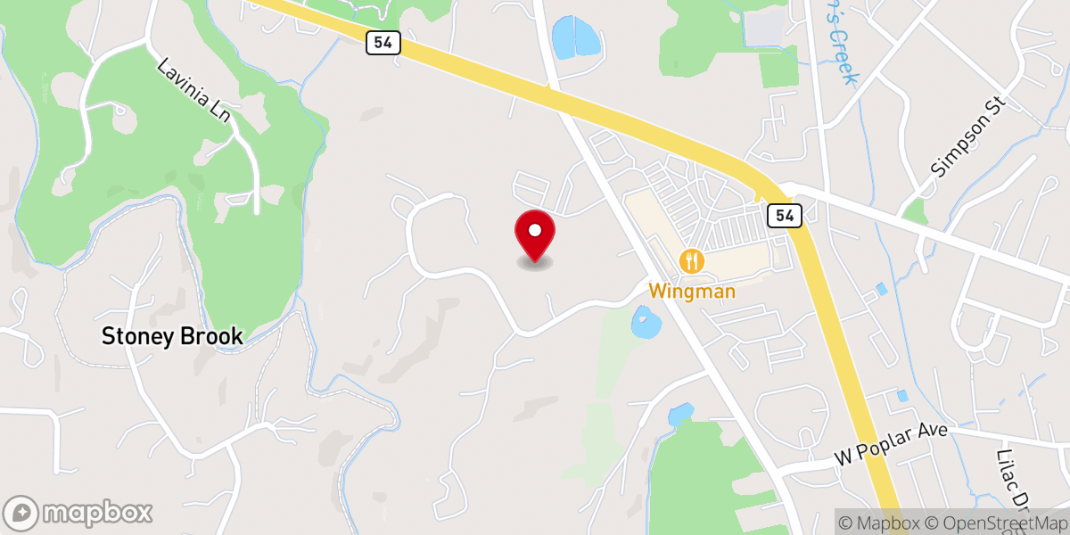 Map showing location of Hickory Grove Missionary Baptist Church of Chapel Hill Inc