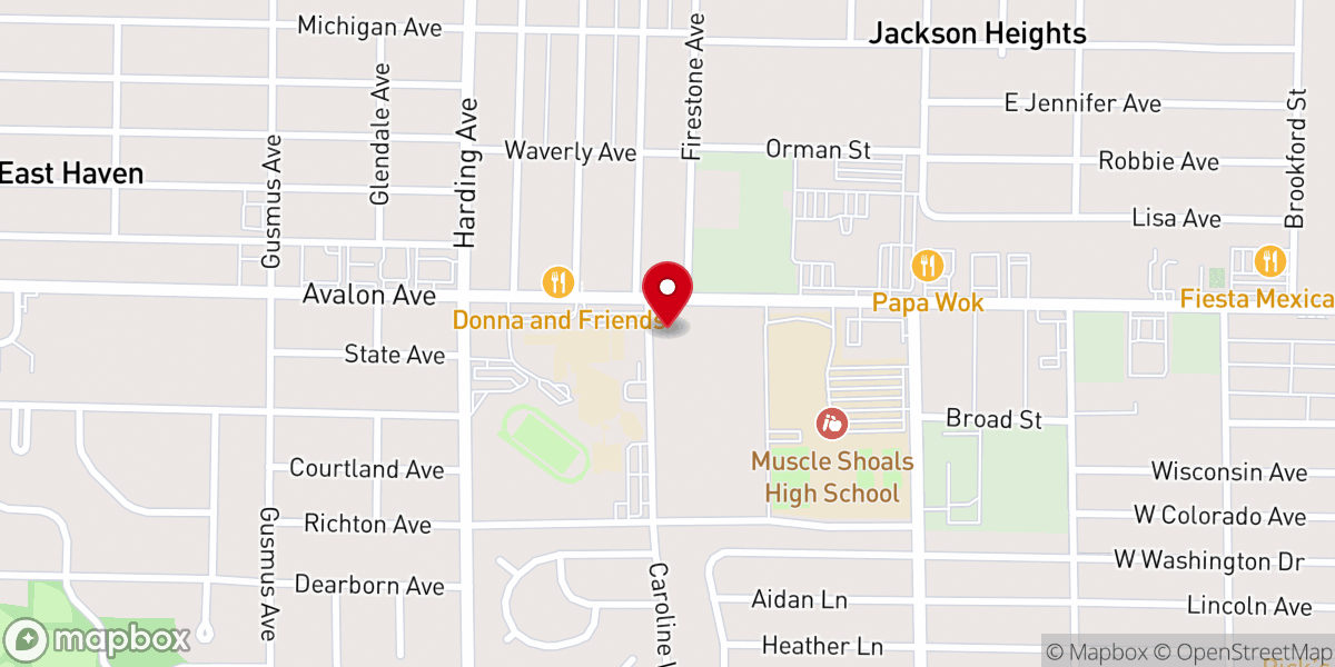 Map showing location of Shoals Church