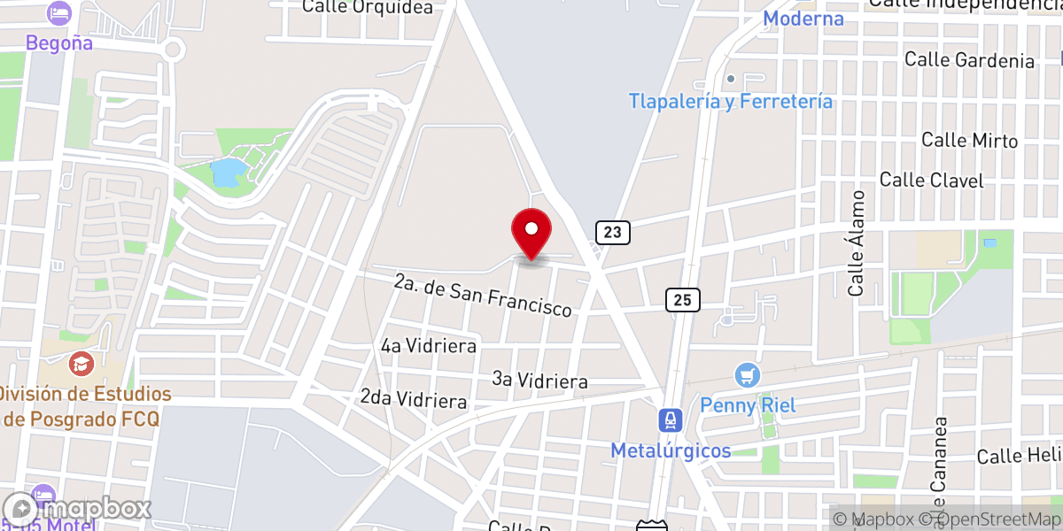 Map showing location of 1ra IAFCJ de Monterrey