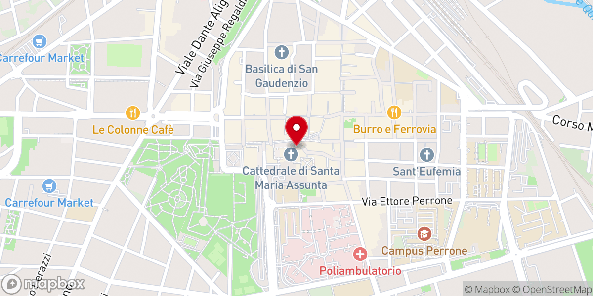 Map showing location of Campanile del Duomo di Novara
