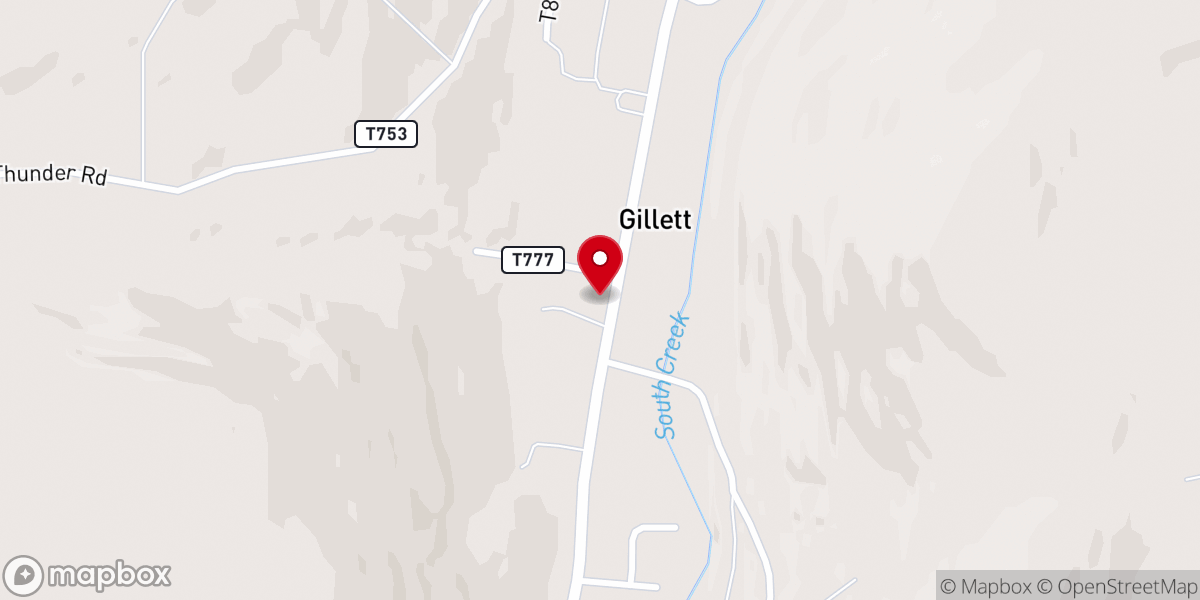 Map showing location of Woody's Country Store