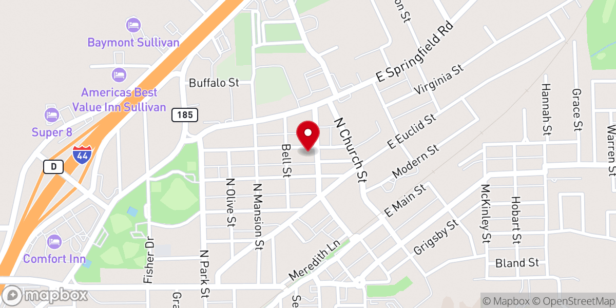 Map showing location of Carl Duff Ministries inc