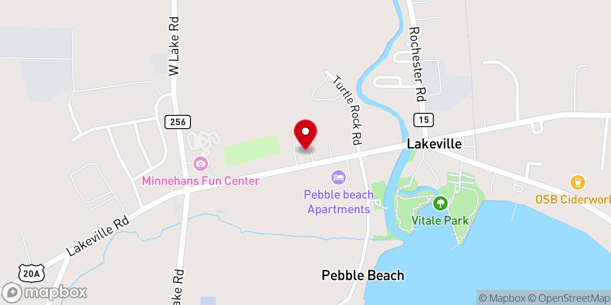 Map showing location of Lakeville United Church of Christ