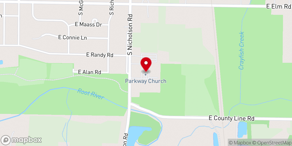 Map showing location of Parkway Church – Oak Creek