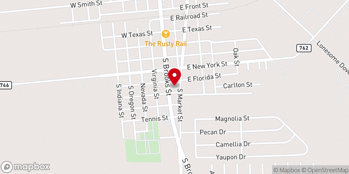 Map showing location of Brazoria First Assembly of God