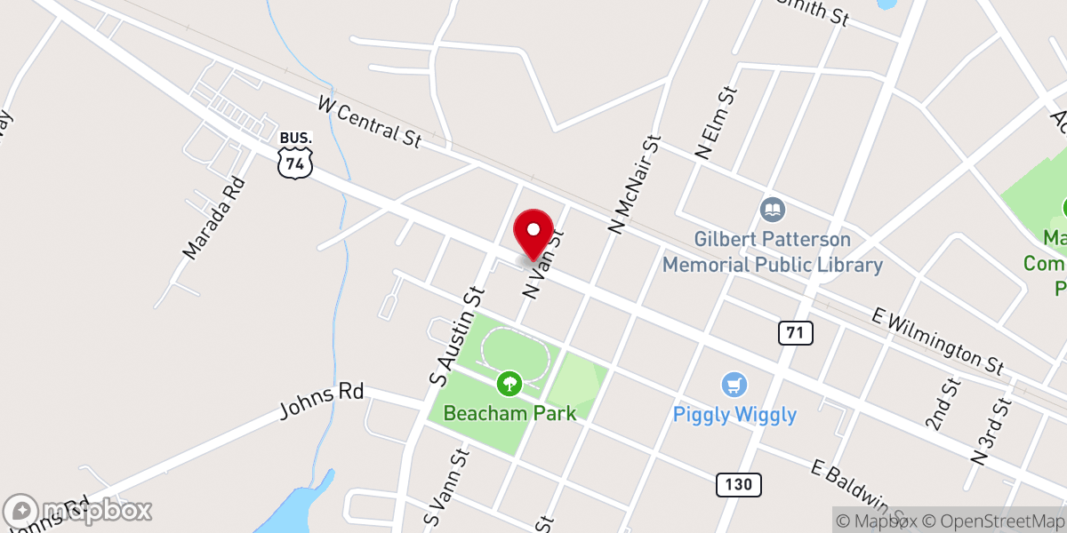 Map showing location of Saint George United Methodist Church