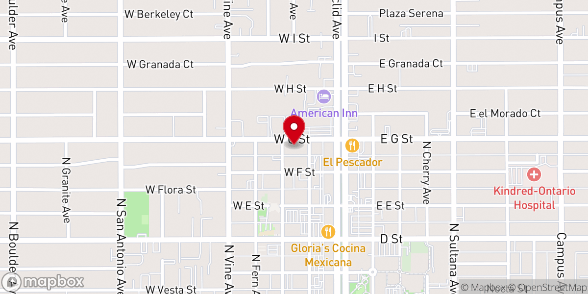 Map showing location of Victory Outreach Ontario Bilingual Church