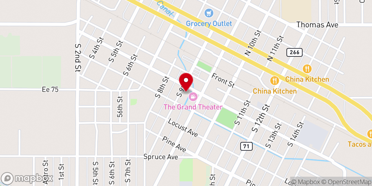Map showing location of First Christian Church