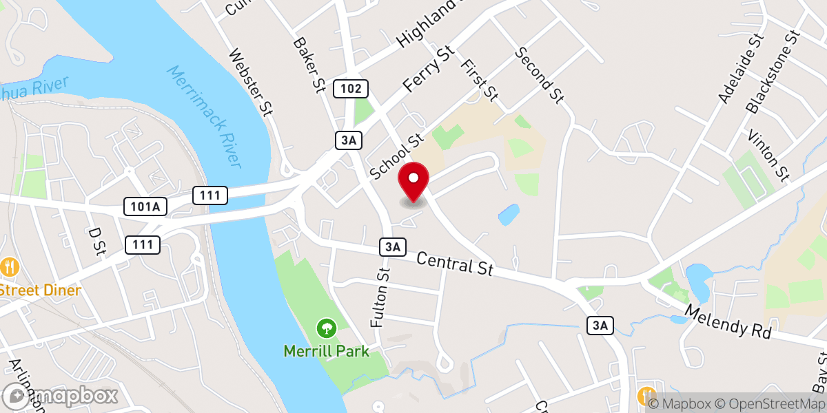 Map showing location of St. John The Evangelist Church, St. John XXIII Parish