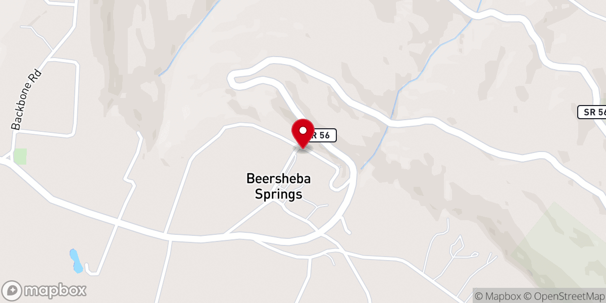Map showing location of Beersheba Springs Assembly