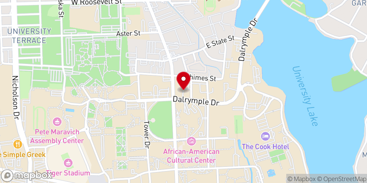 Map showing location of Christ the King Parish and Student Center