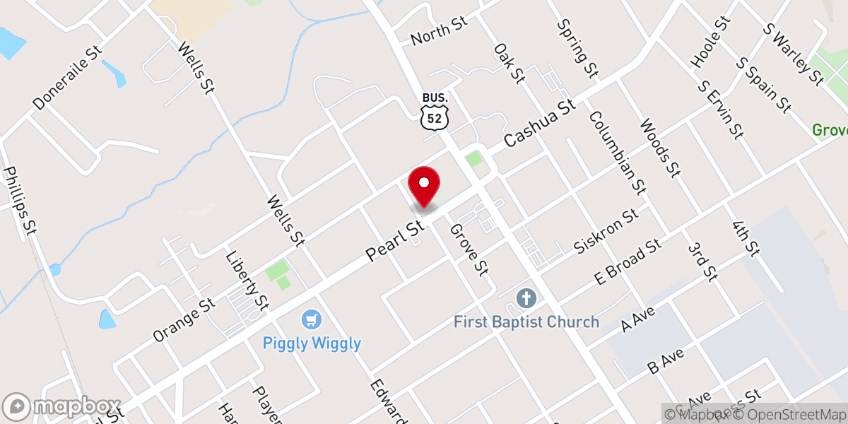 Map showing location of Trinity Methodist Church