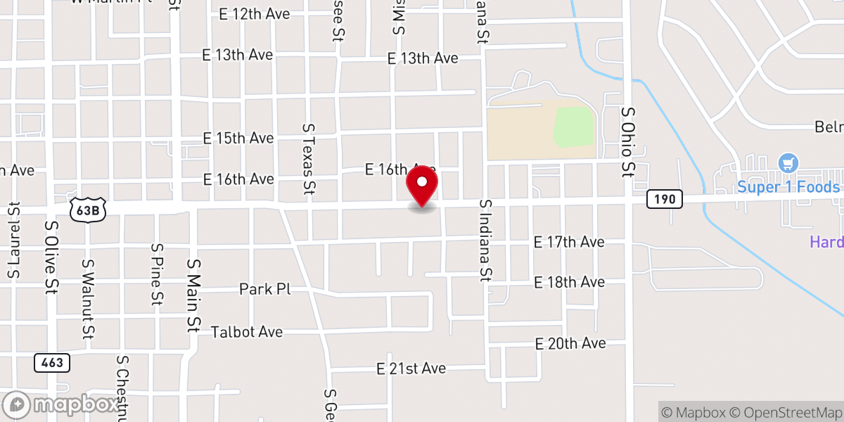 Map showing location of Mt Harmony Baptist Church