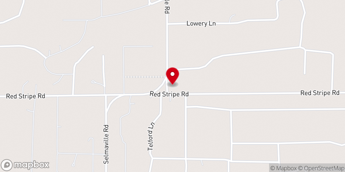 Map showing location of Young's Chapel Christian Church