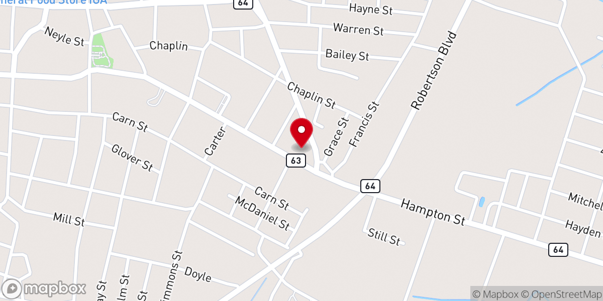 Map showing location of Rock of Ages CME Church
