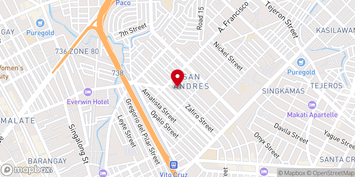 Map showing location of United Pentecostal Church - San Andres Bukid, Manila