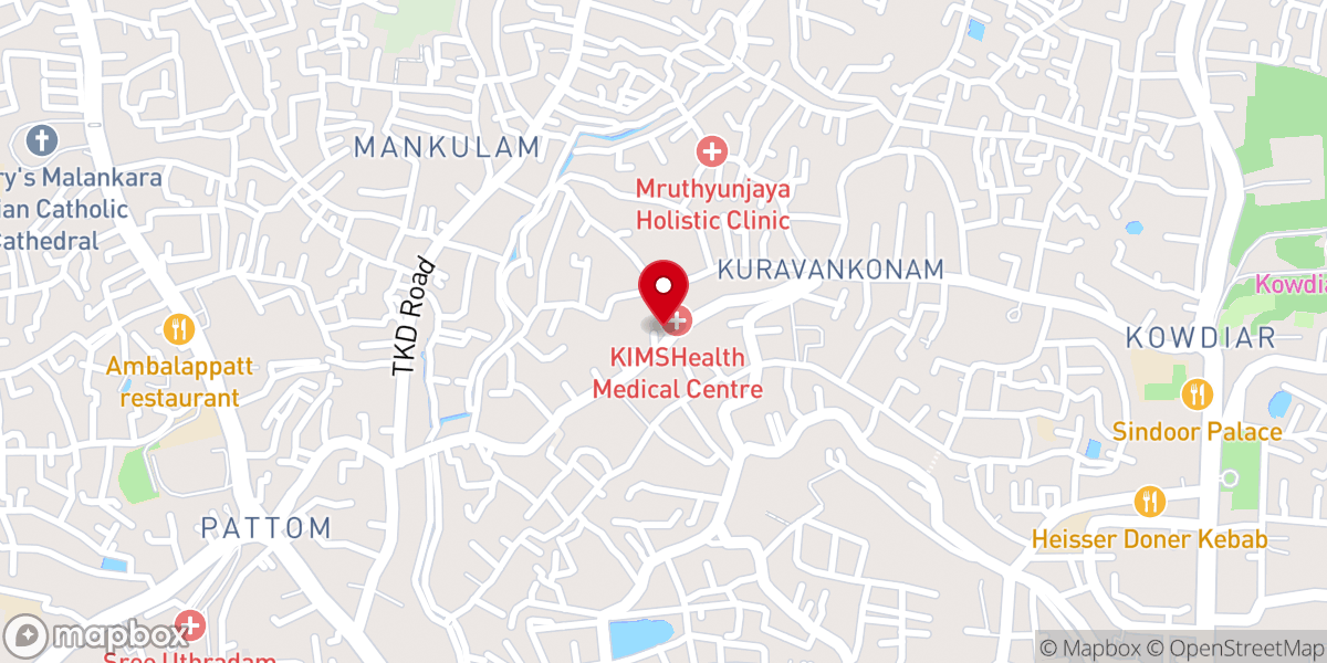 Map showing location of St. Thomas Catholic Church, Kuravankonam