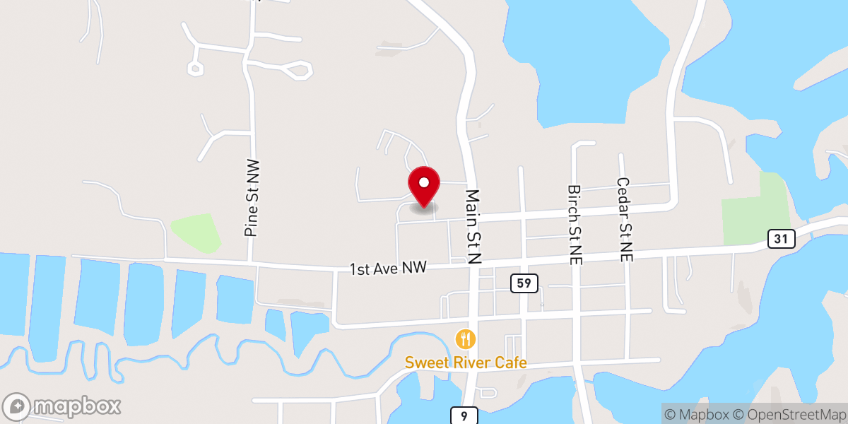 Map showing location of Evangelical Covenant Church