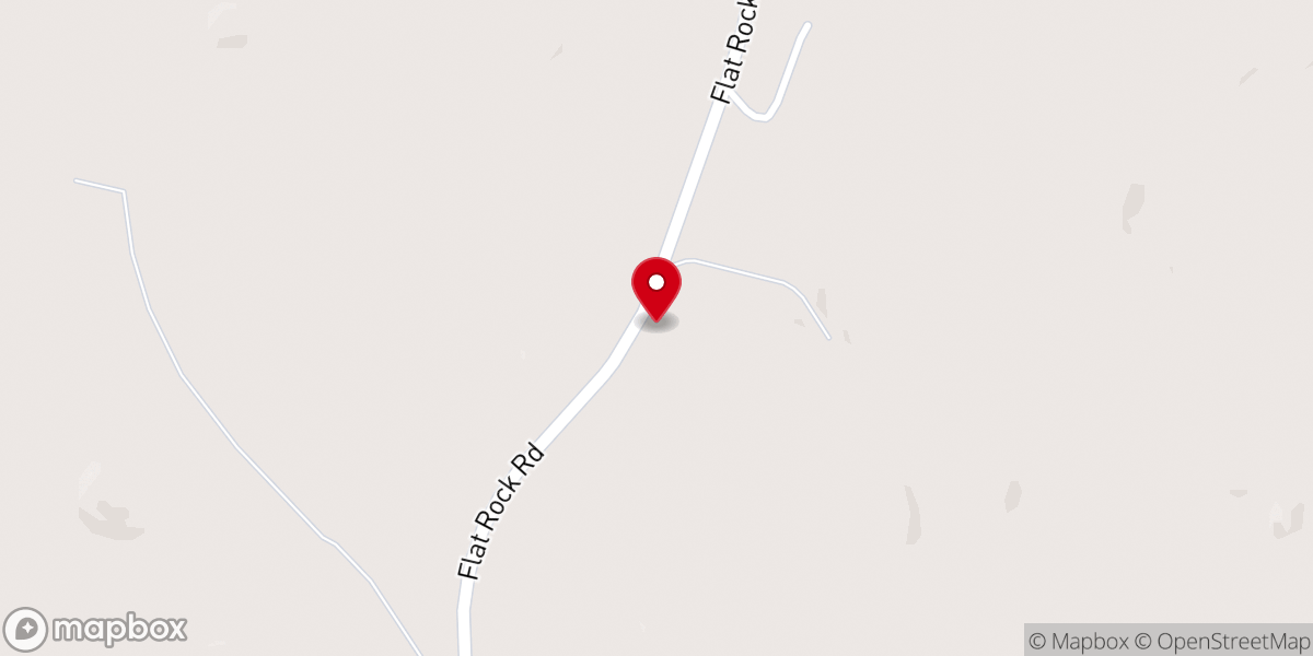 Map showing location of Flat Rock Baptist Church