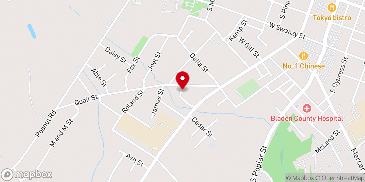 Map showing location of True Way Holiness Church