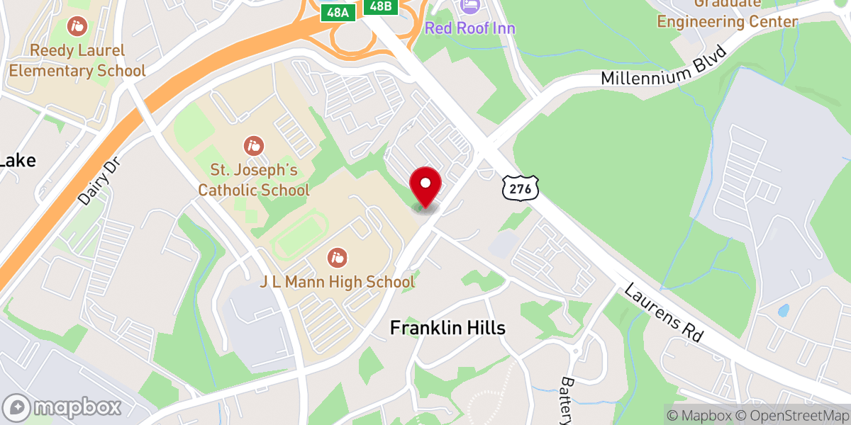 Map showing location of White Oaks Baptist Church
