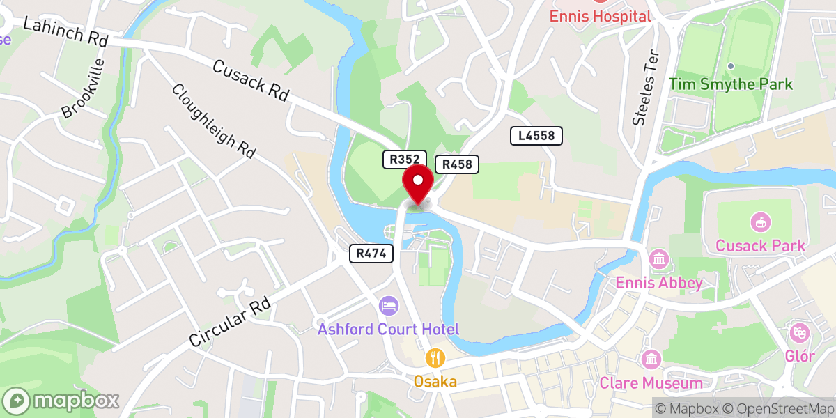 Map showing location of Maid of Erin