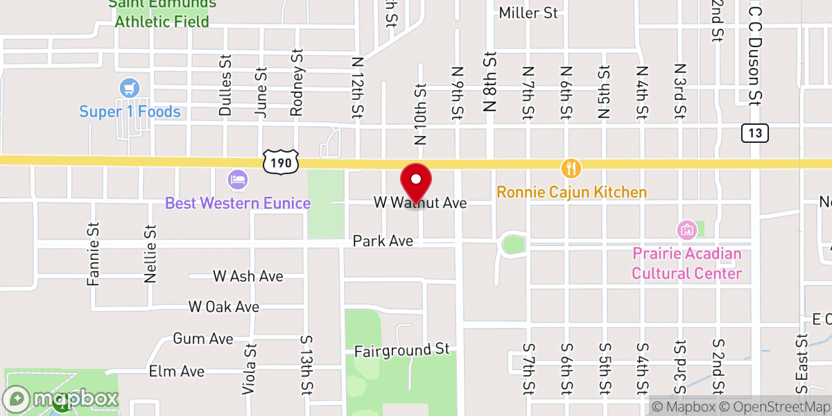 Map showing location of Emmanuel Baptist Church
