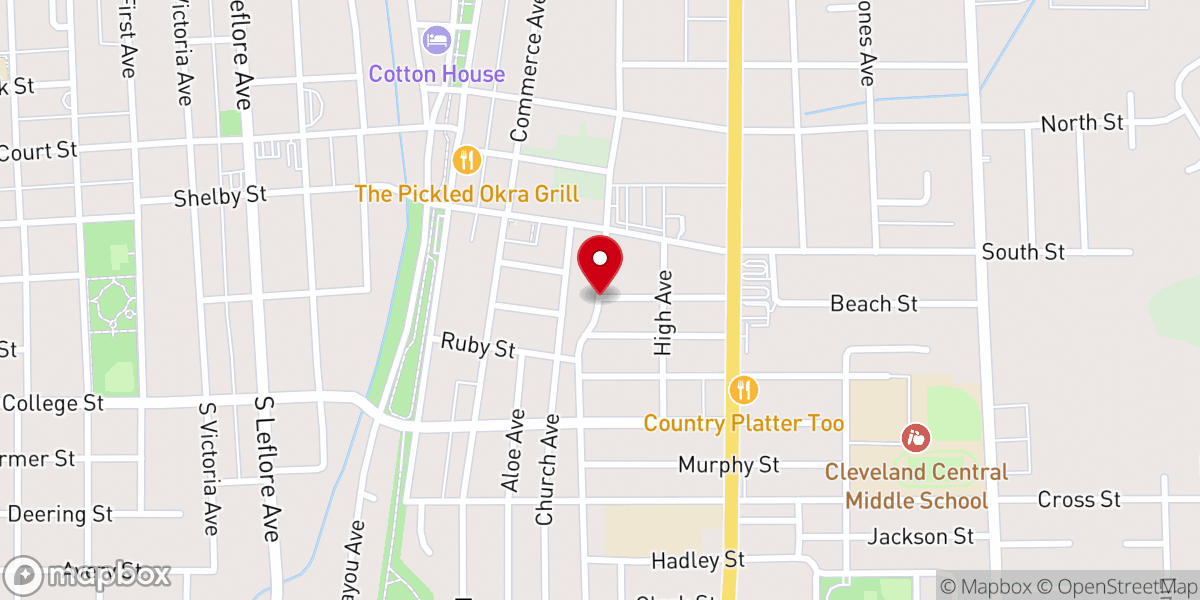 Map showing location of Cleveland First Seventh-Day Adventist Church
