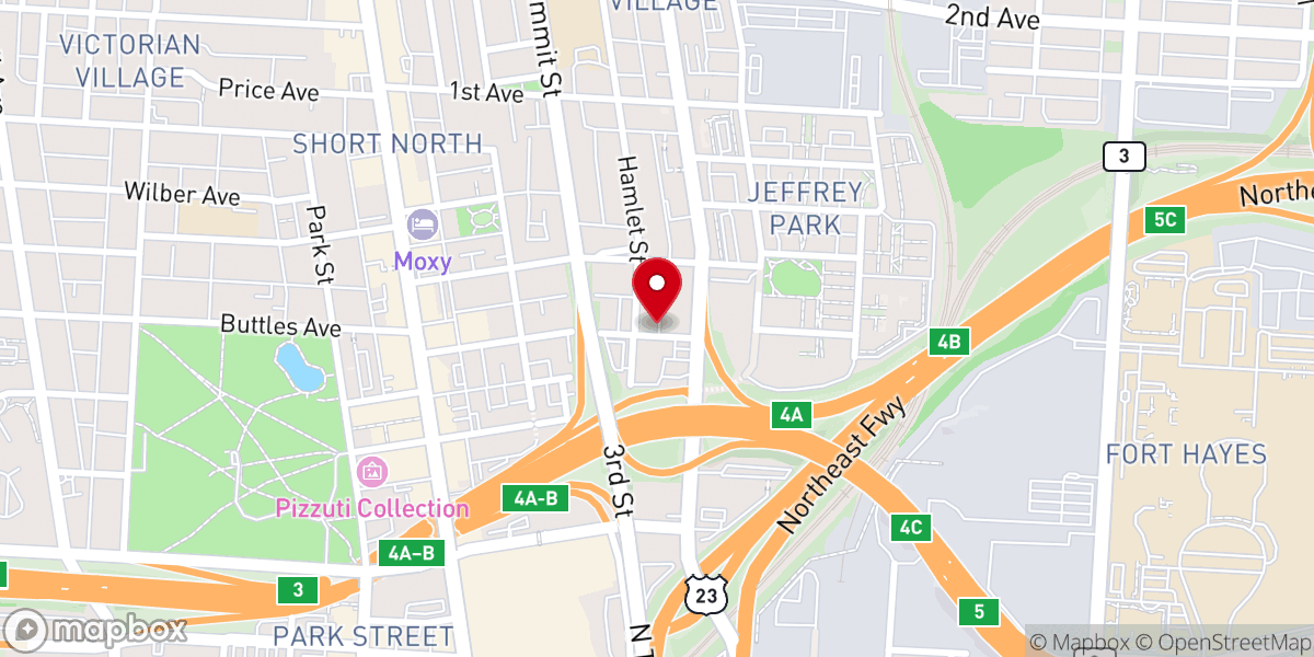 Map showing location of St. John the Baptist Catholic Church