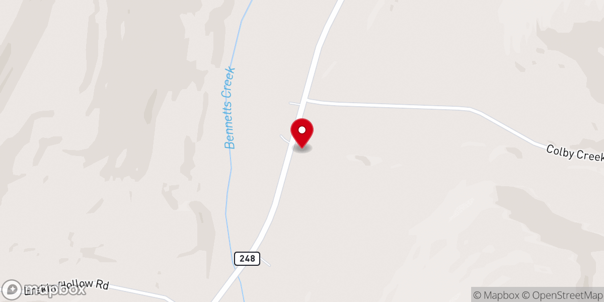 Map showing location of Bennett's Creek Bible Church