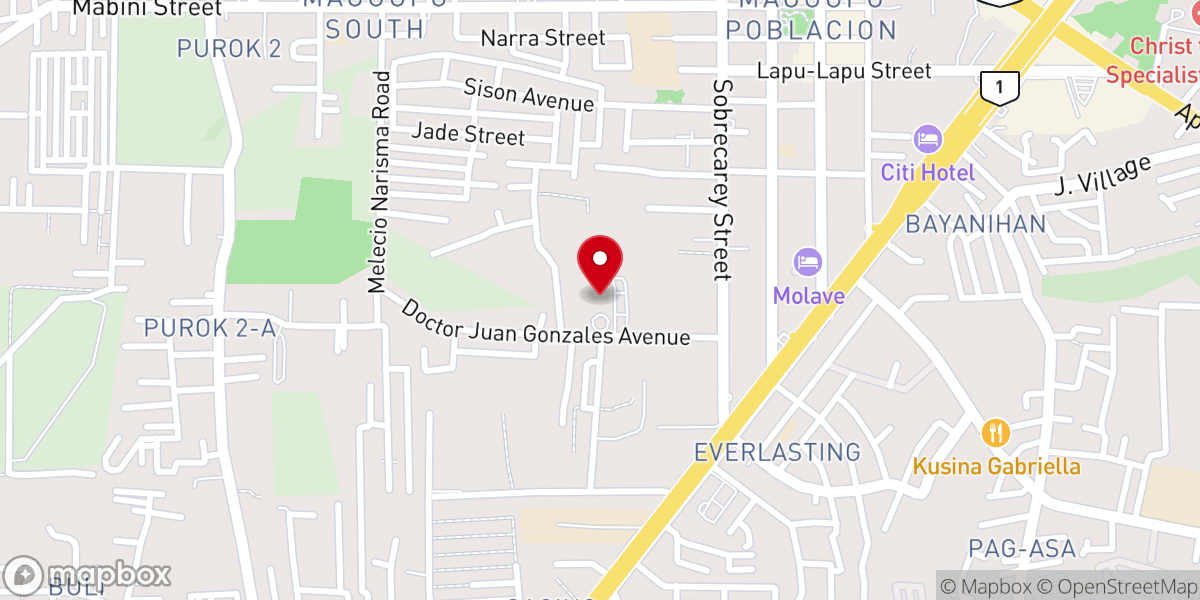 Map showing location of Christ the King Cathedral