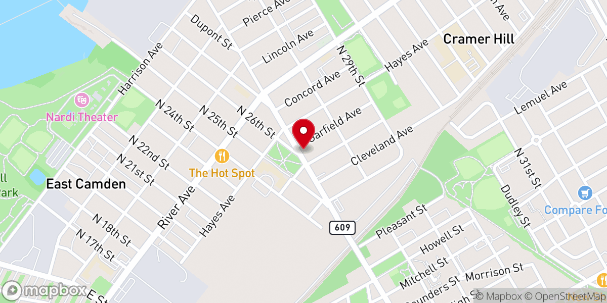 Map showing location of Camden Church of Christ
