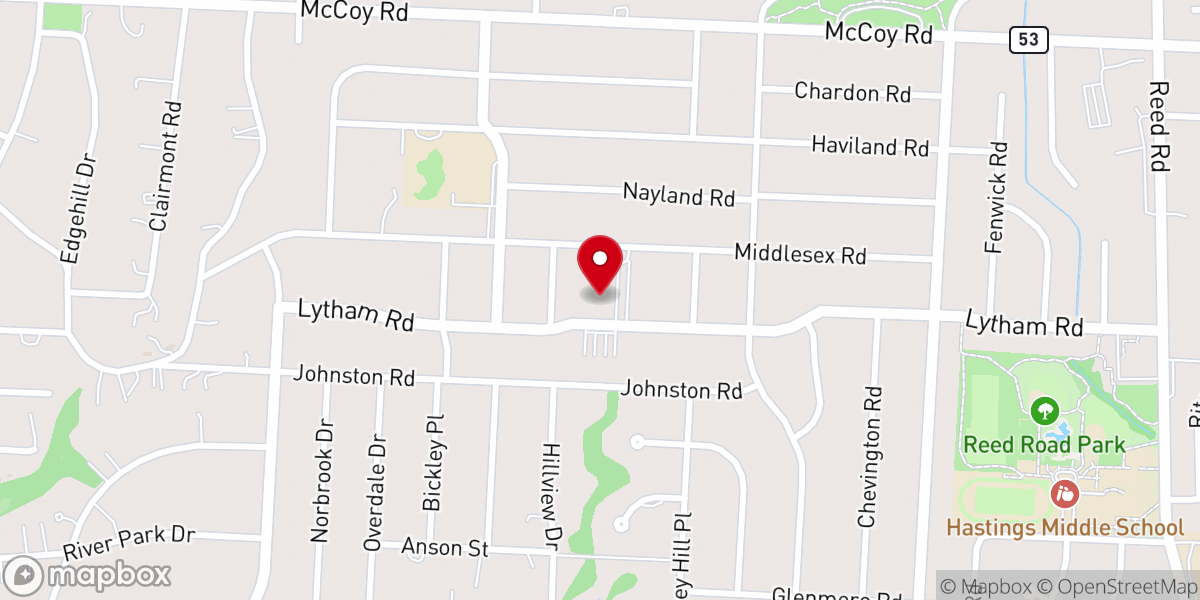 Map showing location of Upper Arlington Lutheran Church: Lytham Road Campus