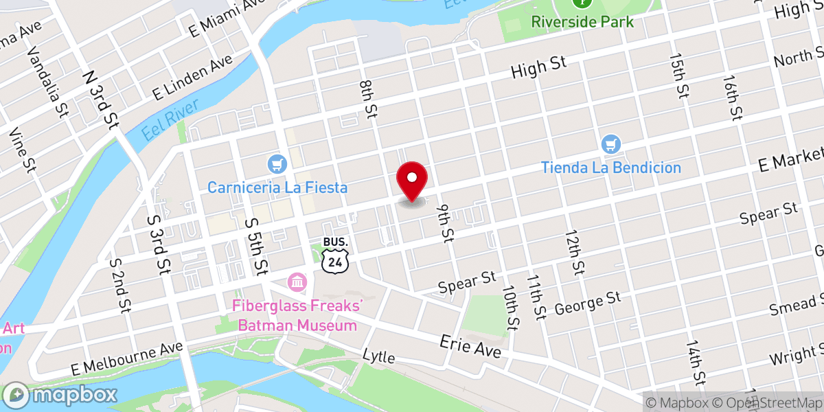 Map showing location of Logansport Seventh-day Adventist Church