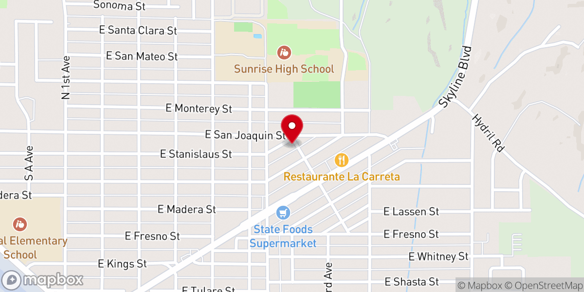 Map showing location of Bethel Hispanic Assembly of God