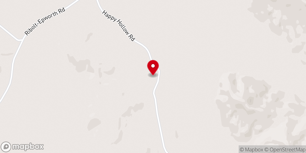 Map showing location of Happy Hollow Church