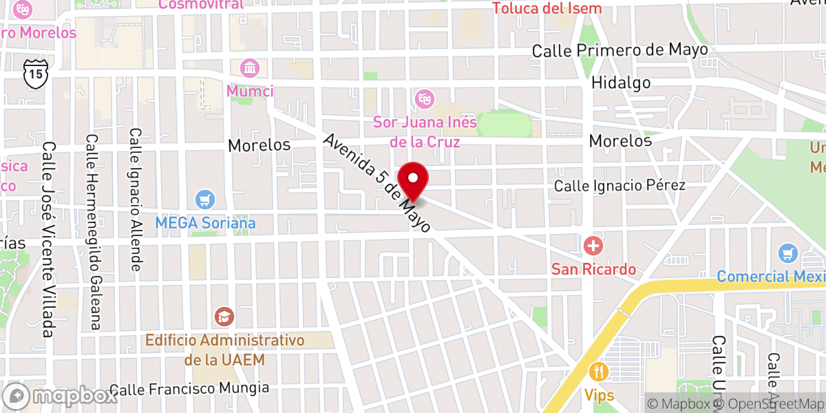 Map showing location of Parroquia de San Sebastian Mártir