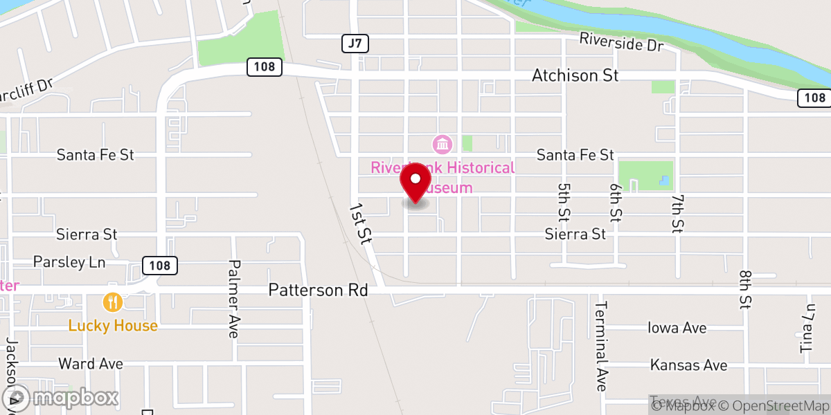 Map showing location of First United Pentecostal Church Of Riverbank