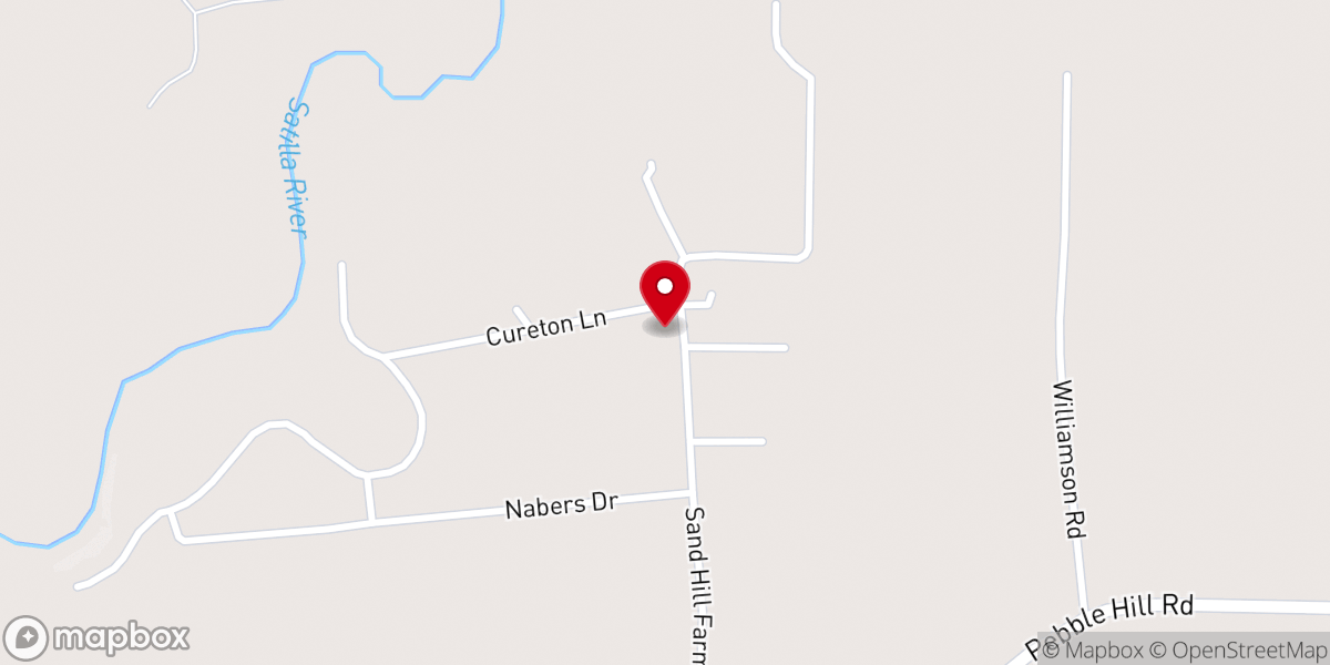 Map showing location of Pebble Hill Church