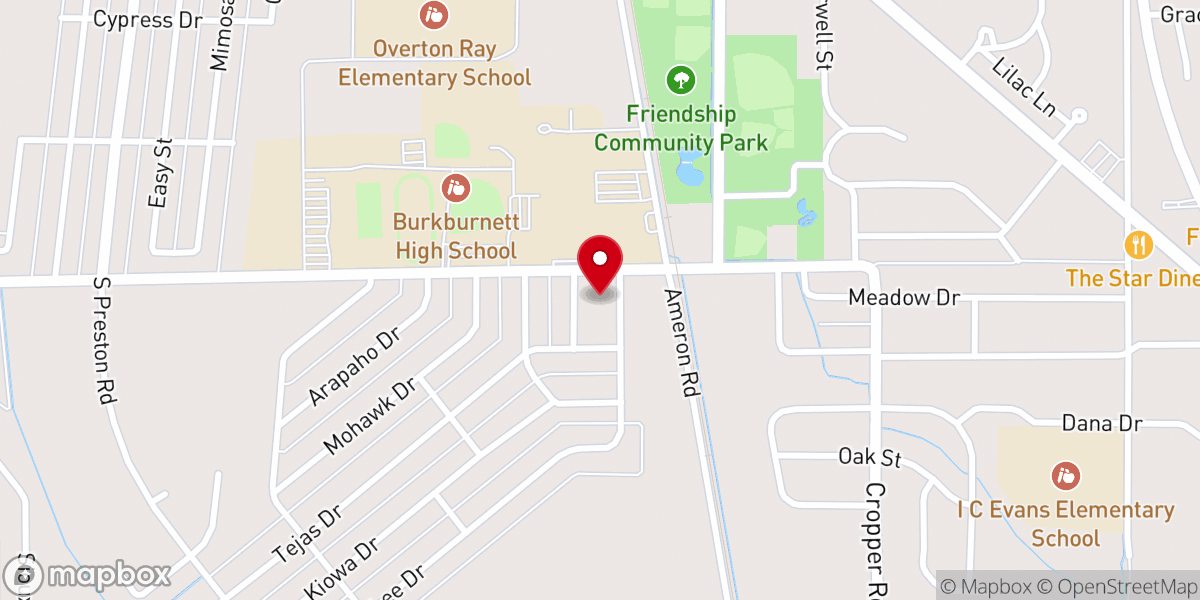 Map showing location of Jan Lee Baptist Church